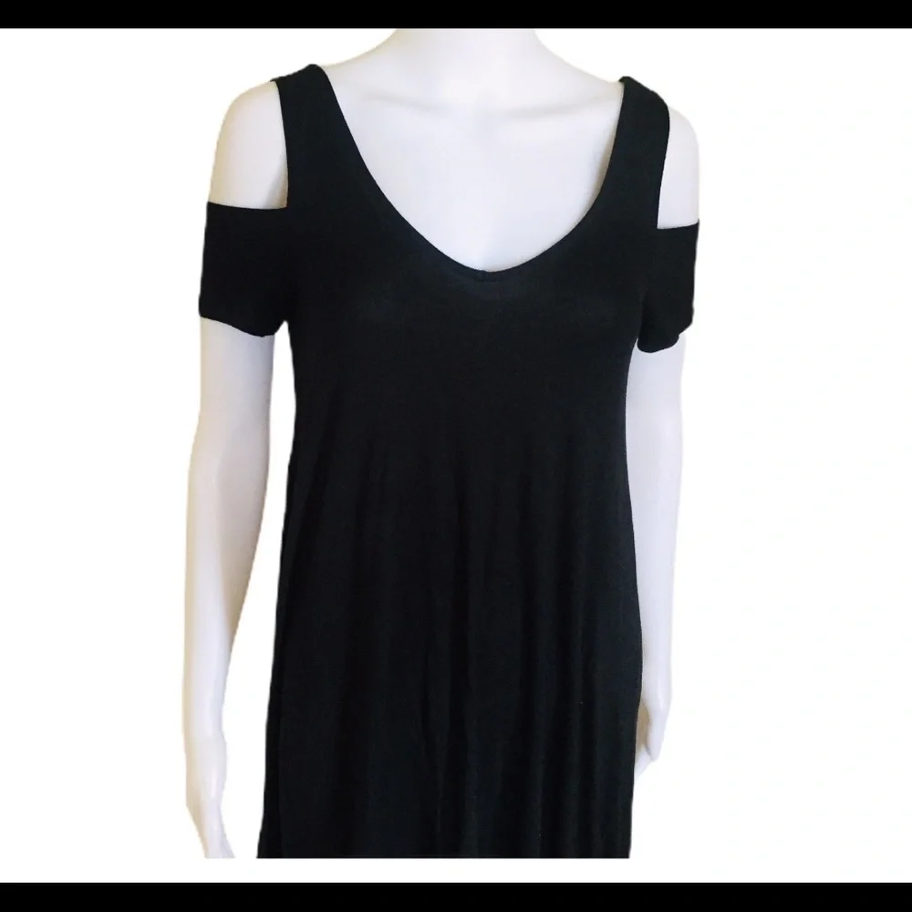 AMERICAN EAGLE OUTFITTERS Swing Dress With Cold Shoulder Detail Black Size Small - Picture 7 of 13